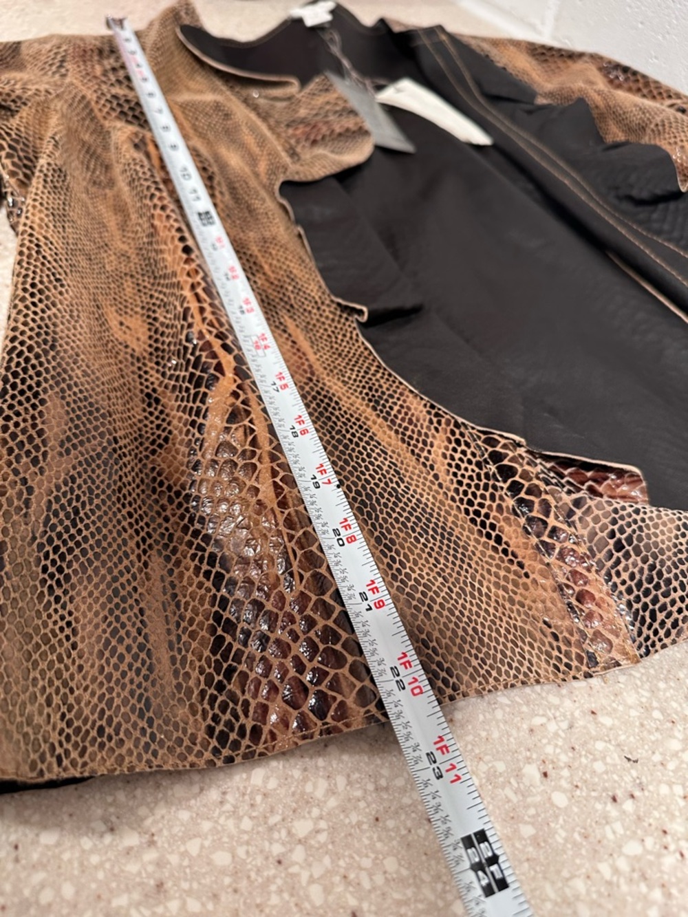 Chico’s Reversible Kelsey Jacket Exotic Metallic Snake & Alligator Print 1/M/US8 - Picture 15 of 16
